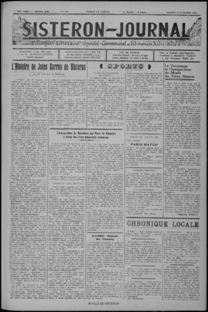 Le Sisteron Journal du 14/10/1950