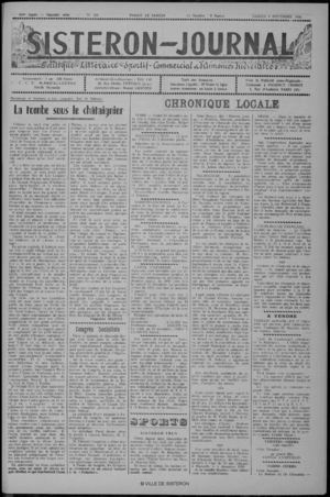 Le Sisteron Journal du 09/12/1950