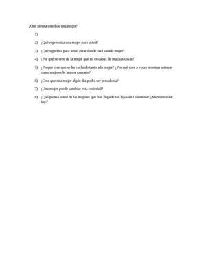 Qué Piensa Usted De Una Mujer