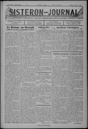Le Sisteron Journal du 14/07/1951
