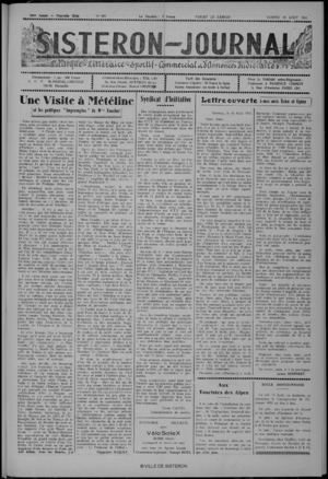 Le Sisteron Journal du 18/08/1951