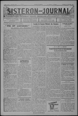 Le Sisteron Journal du 21/02/1953