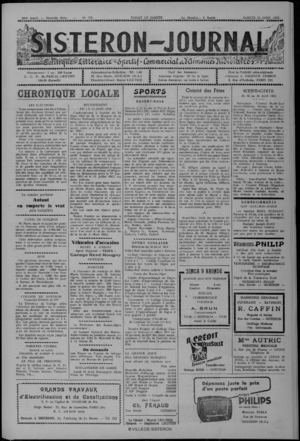 Le Sisteron Journal du 18/04/1953