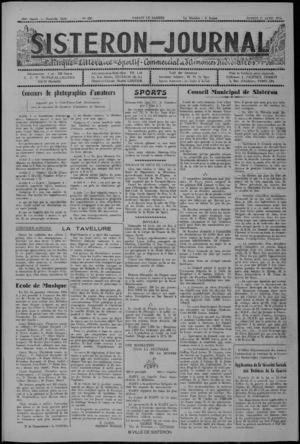 Le Sisteron Journal du 17/04/1954