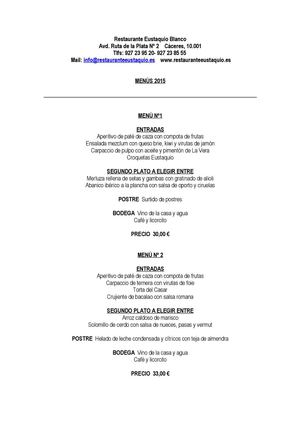 Menús Grupos 2015