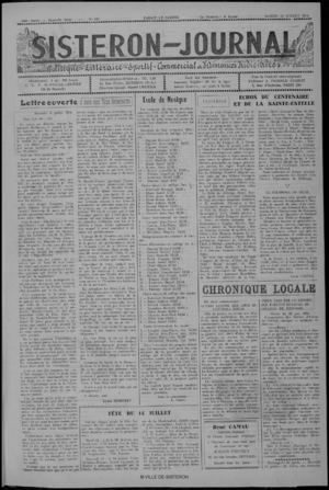 Le Sisteron Journal du 10/07/1954