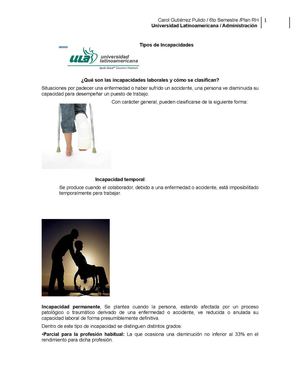 Tipos De Incapacidades Laborales