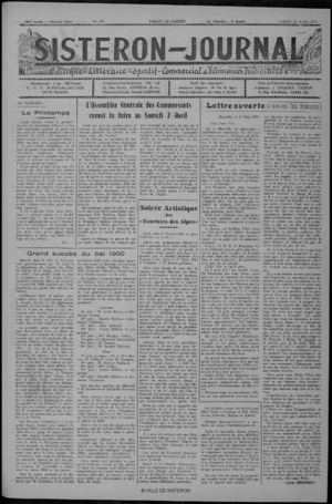Le Sisteron Journal du 26/03/1955