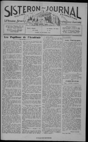 Le Sisteron Journal du 10/11/1956