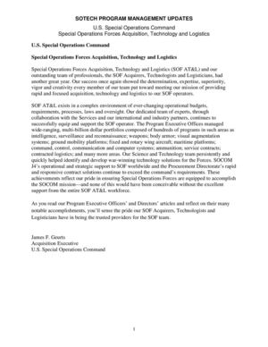 SOCOM 2015 Program Management Updates