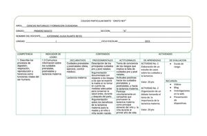 Planificacion De Ciencias Naturales