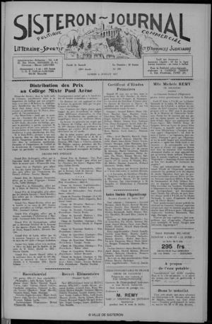Le Sisteron Journal du 06/07/1957