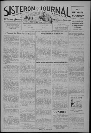 Le Sisteron Journal du 25/06/1960