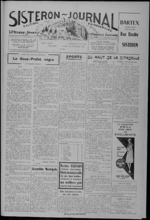 Le Sisteron Journal du 26/11/1960