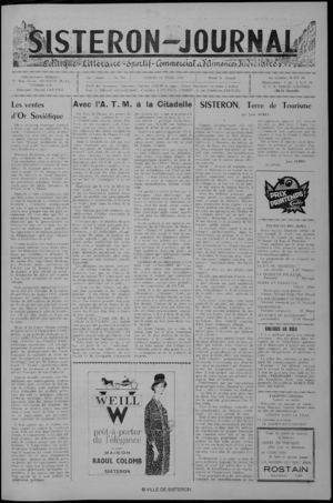 Le Sisteron Journal du 15/04/1961