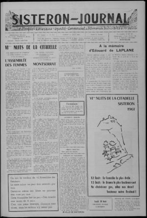 Le Sisteron Journal du 12/08/1961