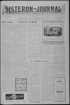 Le Sisteron Journal du 16/09/1961