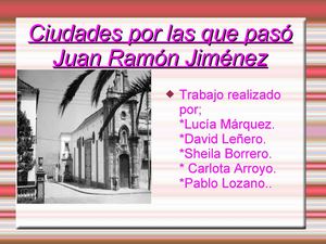 Ciudades relacionadas con Juan Ramón