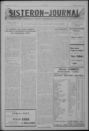 Le Sisteron Journal du 03/03/1962