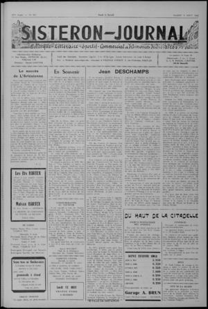Le Sisteron Journal du 03/08/1963