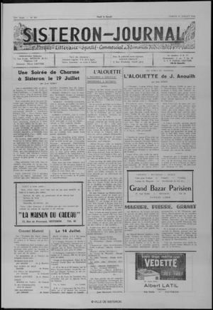 Le Sisteron Journal du 11/07/1964