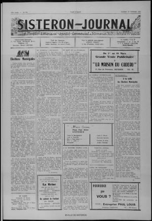 Le Sisteron Journal du 27/02/1965