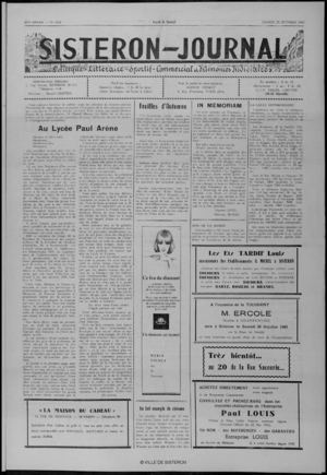 Le Sisteron Journal du 30/10/1965