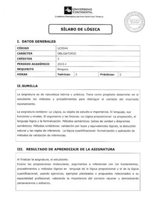 LÓGICA UC0544 - SILABO 2015-I