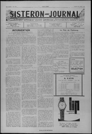 Le Sisteron Journal du 30/04/1966