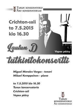 Laulun D tutkintokonsertti - Käsiohjelma