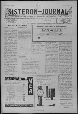 Le Sisteron Journal du 30/07/1966