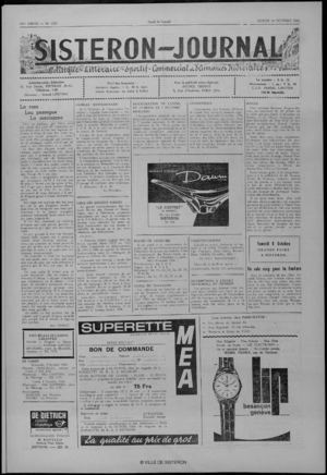 Le Sisteron Journal du 01/10/1966