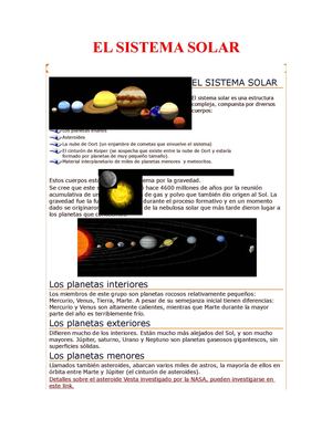 El Sistema Solar