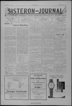 Le Sisteron Journal du 08/04/1967