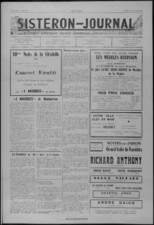 Le Sisteron Journal du 22/07/1967