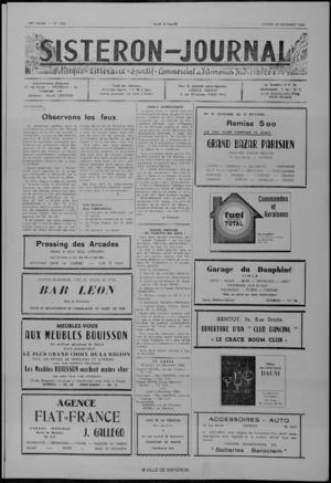 Le Sisteron Journal du 30/11/1968