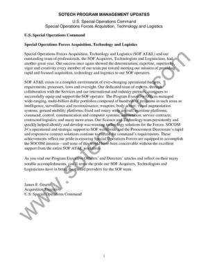 Preview of the SOCOM Program Management