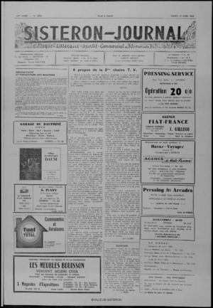 Le Sisteron Journal du 19/04/1969