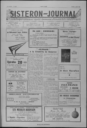 Le Sisteron Journal du 02/08/1969
