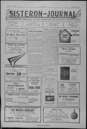 Le Sisteron Journal du 30/08/1969