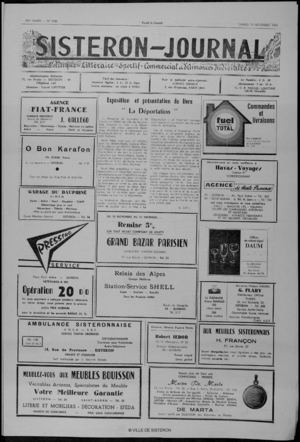 Le Sisteron Journal du 29/11/1969