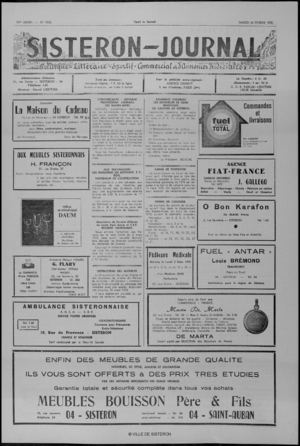 Le Sisteron Journal du 28/02/1970