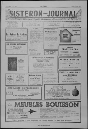 Le Sisteron Journal du 06/06/1970