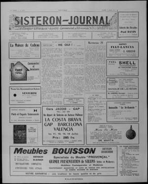 Le Sisteron Journal du 03/07/1971