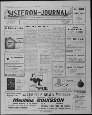 Le Sisteron Journal du 15/04/1972