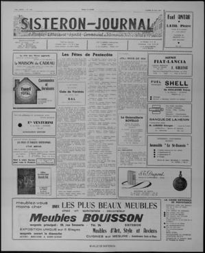 Le Sisteron Journal du 20/05/1972
