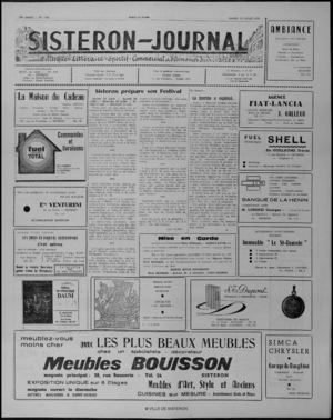 Le Sisteron Journal du 15/07/1972