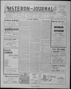 Le Sisteron Journal du 31/08/1974