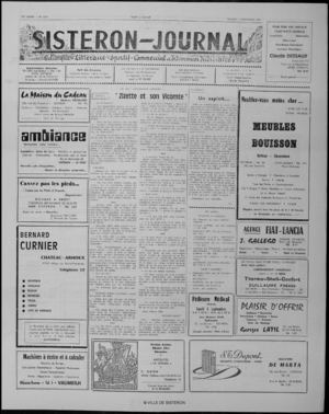 Le Sisteron Journal du 07/09/1974