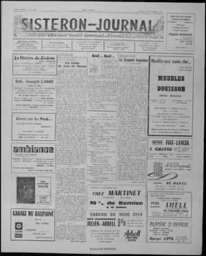 Le Sisteron Journal du 21/12/1974